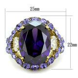 TK2160 - IP Gold(Ion Plating) Stainless Steel Ring with AAA Grade CZ in Amethyst - Alamode - Flyclothing LLC