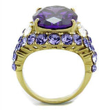 TK2160 - IP Gold(Ion Plating) Stainless Steel Ring with AAA Grade CZ in Amethyst - Alamode - Flyclothing LLC