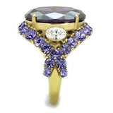 TK2160 - IP Gold(Ion Plating) Stainless Steel Ring with AAA Grade CZ in Amethyst - Alamode - Flyclothing LLC