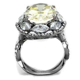 TK2162 - High polished (no plating) Stainless Steel Ring with AAA Grade CZ in Citrine Yellow - Alamode - Flyclothing LLC