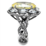 TK2162 - High polished (no plating) Stainless Steel Ring with AAA Grade CZ in Citrine Yellow - Alamode - Flyclothing LLC