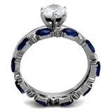 TK2175 - High polished (no plating) Stainless Steel Ring with AAA Grade CZ in Clear - Alamode - Flyclothing LLC