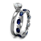 TK2175 - High polished (no plating) Stainless Steel Ring with AAA Grade CZ in Clear - Alamode - Flyclothing LLC