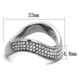 TK2181 - High polished (no plating) Stainless Steel Ring with Top Grade Crystal in Clear - Alamode - Flyclothing LLC