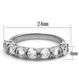 TK2182 - High polished (no plating) Stainless Steel Ring with AAA Grade CZ in Clear - Alamode - Flyclothing LLC