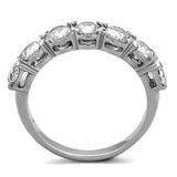 TK2182 - High polished (no plating) Stainless Steel Ring with AAA Grade CZ in Clear - Alamode - Flyclothing LLC
