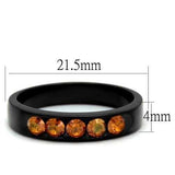 TK2206 - IP Black(Ion Plating) Stainless Steel Ring with Top Grade Crystal in Champagne - Alamode - Flyclothing LLC