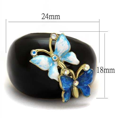 TK2212 - IP Gold(Ion Plating) Stainless Steel Ring with Top Grade Crystal in White AB - Alamode - Flyclothing LLC