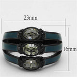 TK2214 - IP Black(Ion Plating) Stainless Steel Ring with Top Grade Crystal in Black Diamond - Alamode - Flyclothing LLC