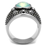 TK2223 - High polished (no plating) Stainless Steel Ring with Top Grade Crystal in Fireopal - Alamode - Flyclothing LLC