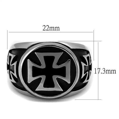 TK2226 - High polished (no plating) Stainless Steel Ring with Epoxy in Jet - Alamode - Flyclothing LLC