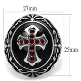 TK2229 - High polished (no plating) Stainless Steel Ring with Top Grade Crystal in Siam - Alamode - Flyclothing LLC