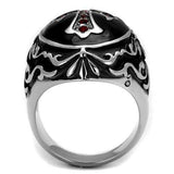 TK2229 - High polished (no plating) Stainless Steel Ring with Top Grade Crystal in Siam - Alamode - Flyclothing LLC