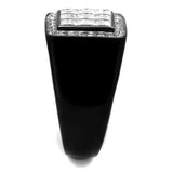 TK2230 - Two-Tone IP Black Stainless Steel Ring with AAA Grade CZ in Clear - Alamode - Flyclothing LLC