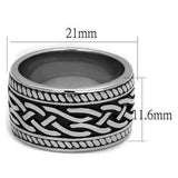 TK2239 - High polished (no plating) Stainless Steel Ring with Epoxy in Jet - Alamode - Flyclothing LLC