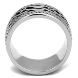 TK2239 - High polished (no plating) Stainless Steel Ring with Epoxy in Jet - Alamode - Flyclothing LLC
