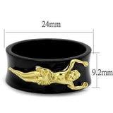 TK2240 - IP Gold+ IP Black (Ion Plating) Stainless Steel Ring with No Stone - Alamode - Flyclothing LLC