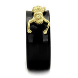 TK2240 - IP Gold+ IP Black (Ion Plating) Stainless Steel Ring with No Stone - Alamode - Flyclothing LLC