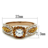 TK2250 - IP Rose Gold(Ion Plating) Stainless Steel Ring with AAA Grade CZ in Clear - Alamode - Flyclothing LLC