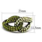 TK2251LJ - IP Light Black (IP Gun) Stainless Steel Ring with Top Grade Crystal in Multi Color - Alamode - Flyclothing LLC