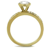 TK2254 - IP Gold(Ion Plating) Stainless Steel Ring with AAA Grade CZ in Clear - Alamode - Flyclothing LLC