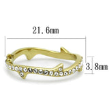TK2255 - IP Gold(Ion Plating) Stainless Steel Ring with Top Grade Crystal in Clear - Alamode - Flyclothing LLC