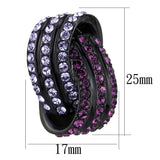 TK2269 - IP Black(Ion Plating) Stainless Steel Earrings with Top Grade Crystal in Multi Color - Alamode - Flyclothing LLC