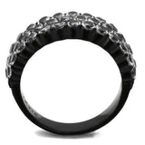 TK2277 - IP Black(Ion Plating) Stainless Steel Ring with AAA Grade CZ in Clear - Alamode - Flyclothing LLC