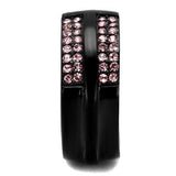 TK2280 - IP Black(Ion Plating) Stainless Steel Ring with Top Grade Crystal in Light Amethyst - Alamode - Flyclothing LLC