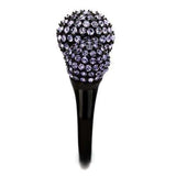 TK2285 - IP Black(Ion Plating) Stainless Steel Ring with Top Grade Crystal in Multi Color - Alamode - Flyclothing LLC