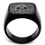 TK2306 - IP Black(Ion Plating) Stainless Steel Ring with No Stone - Alamode - Flyclothing LLC