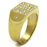 TK2311 - IP Gold(Ion Plating) Stainless Steel Ring with Top Grade Crystal in Clear - Alamode - Flyclothing LLC