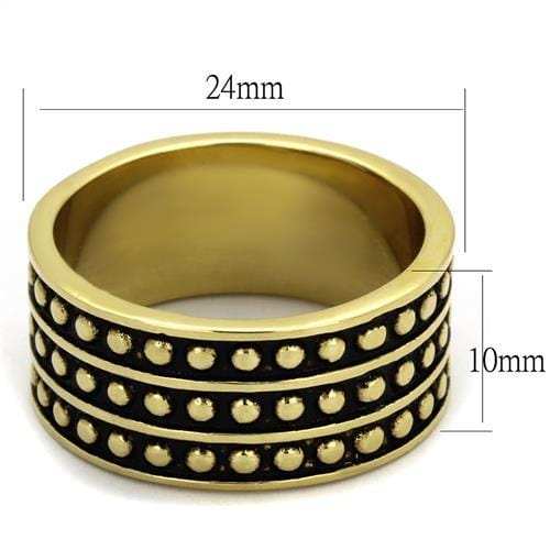 TK2312 - IP Gold(Ion Plating) Stainless Steel Ring with Epoxy in Jet - Alamode - Flyclothing LLC