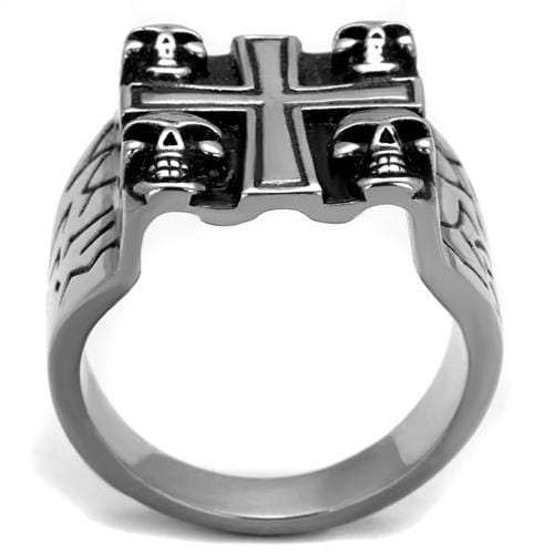 TK2316 - High polished (no plating) Stainless Steel Ring with Epoxy in Jet - Alamode - Flyclothing LLC