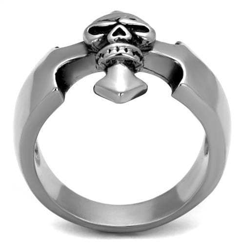 TK2318 - High polished (no plating) Stainless Steel Ring with Epoxy in Jet - Alamode - Flyclothing LLC