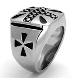 TK2331 - High polished (no plating) Stainless Steel Ring with Epoxy in Jet - Alamode - Flyclothing LLC