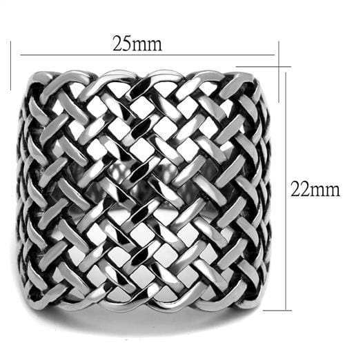 TK2333 - High polished (no plating) Stainless Steel Ring with Epoxy in Jet - Alamode - Flyclothing LLC