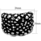 TK2334 - High polished (no plating) Stainless Steel Ring with Epoxy in Jet - Alamode - Flyclothing LLC