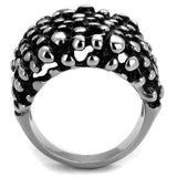 TK2334 - High polished (no plating) Stainless Steel Ring with Epoxy in Jet - Alamode - Flyclothing LLC