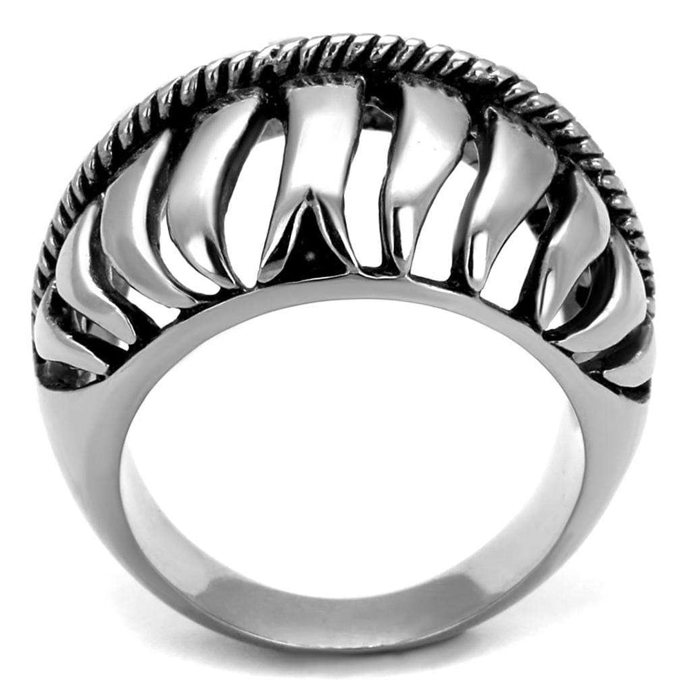 TK2341 - High polished (no plating) Stainless Steel Ring with Epoxy in Jet - Alamode - Flyclothing LLC