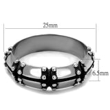 TK2342 - High polished (no plating) Stainless Steel Ring with Epoxy in Jet - Alamode - Flyclothing LLC