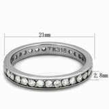 TK2343 - High polished (no plating) Stainless Steel Ring with AAA Grade CZ in Clear - Alamode - Flyclothing LLC