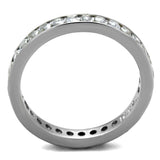 TK2343 - High polished (no plating) Stainless Steel Ring with AAA Grade CZ in Clear - Alamode - Flyclothing LLC