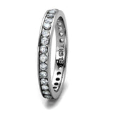 TK2343 - High polished (no plating) Stainless Steel Ring with AAA Grade CZ in Clear - Alamode - Flyclothing LLC