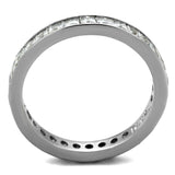 TK2344 - High polished (no plating) Stainless Steel Ring with AAA Grade CZ in Clear - Alamode - Flyclothing LLC