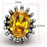 TK2346 - IP Black(Ion Plating) Stainless Steel Ring with AAA Grade CZ in Topaz - Alamode - Flyclothing LLC