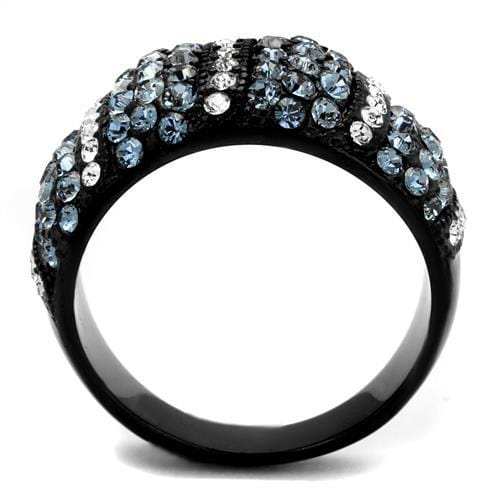 TK2355 - IP Black(Ion Plating) Stainless Steel Ring with Top Grade Crystal in Montana - Alamode - Flyclothing LLC