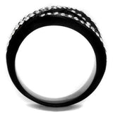 TK2357 - IP Black(Ion Plating) Stainless Steel Ring with Top Grade Crystal in Montana - Alamode - Flyclothing LLC