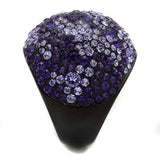 TK2358 - IP Black(Ion Plating) Stainless Steel Ring with Top Grade Crystal in Tanzanite - Alamode - Flyclothing LLC