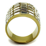 TK2362 - IP Gold(Ion Plating) Stainless Steel Ring with Top Grade Crystal in Clear - Alamode - Flyclothing LLC